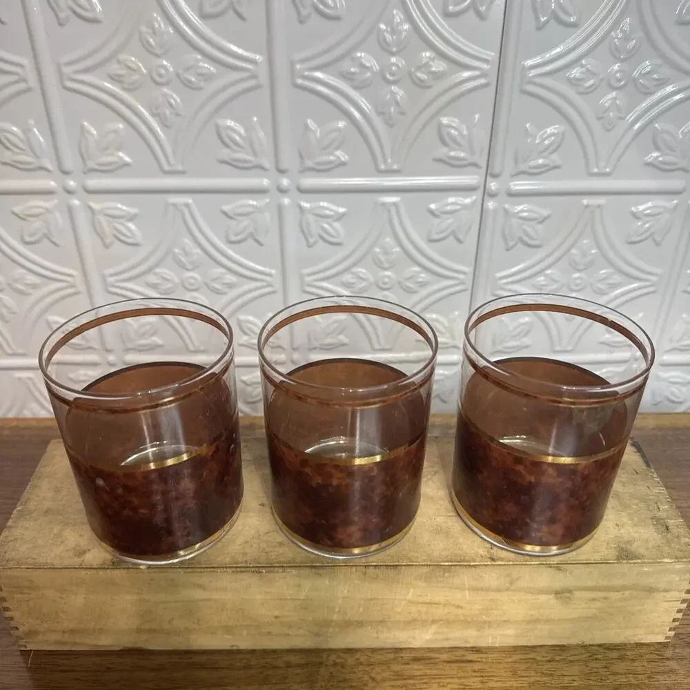 MCM Culver Tortoise Shell and Gold Rocks Glasses 3
